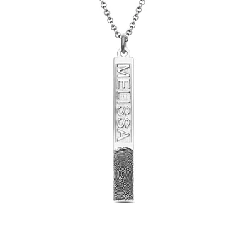 

AILIN Personalized Fingerprint Bar Necklace With Name For Women Annivesary Present For Her Birthday Gift For Valentine's Day