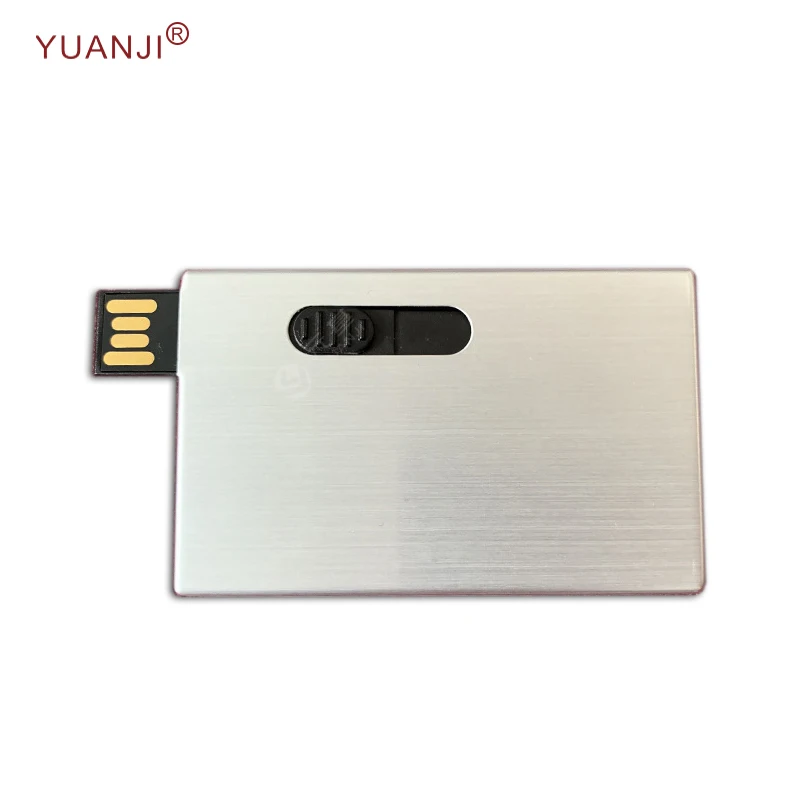 USB флеш-накопители оптом металлическая карта 8GB заказной логотип Push-Pull