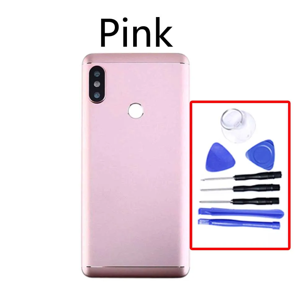 Pink-With tool Задняя крышка батареи для Xiaomi Redmi Note 5 задняя крышка батарейного отсека задняя крышка корпуса для Redmi Note 5 Pro Чехол замена шасси - Цвет: Pink-With tool