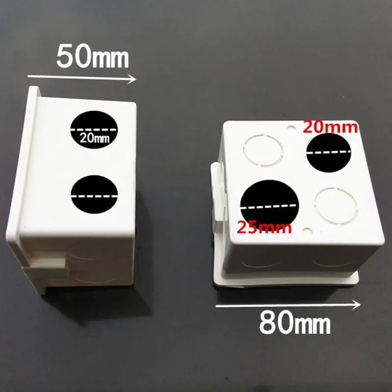 80*80*50 мм ПВХ огнестойкая распределительная темная коробка универсальное штепсельное гнездо с переключателем настенное крепление переключатель коробка секретная заначка