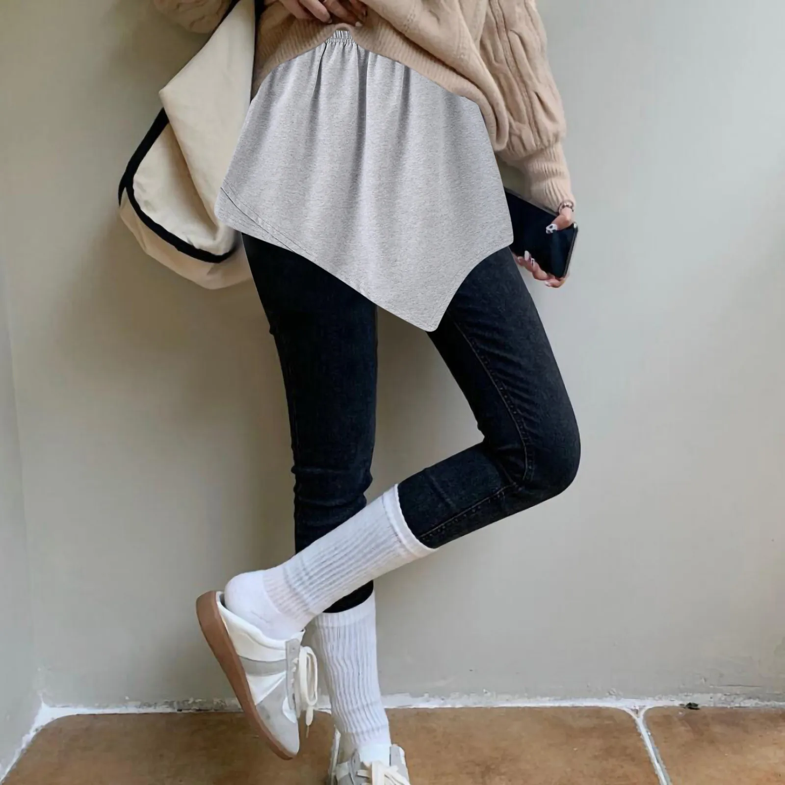 Women Layered Tiered Skirt Sheer Irregular Cloth Hem Extender Half Slip Plus Size Pants Decoration Fashion White Shirt 2