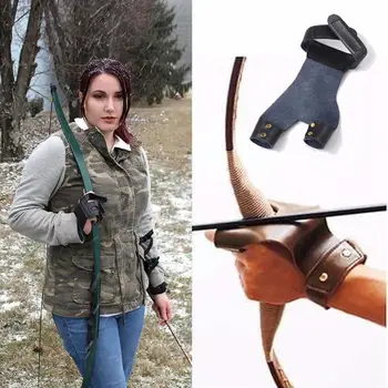

Protection Bow Arrow Outdoor Sports Hunting Two Finger Leather Gloves Archery Glove Handmade