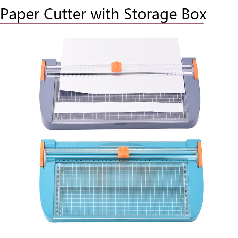 

Photo Trimmers for A4 Blade Sliding Knife Cutting Mat Machine with Storage Box Scrapbook Plastic Base Paper Cutter Accessories
