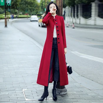 

Casacos Femininos Winter Wool Coat Women Long Female Overcoat Fashion S-XXXL Manteau Femme