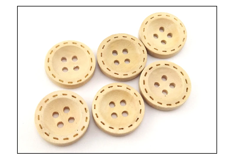 100pcs Natural Wood Sewing Buttons For Clothing 15mm Black Round Decorate Crafts supplies buttons Diy Kids Handiwork Accessories