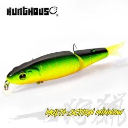 Hunthouse Pike Lure 90mm Jointed Bait Soft Tail Minnow Lures Diving Swimbaits Slow Sinking leurre 2020 Tackle