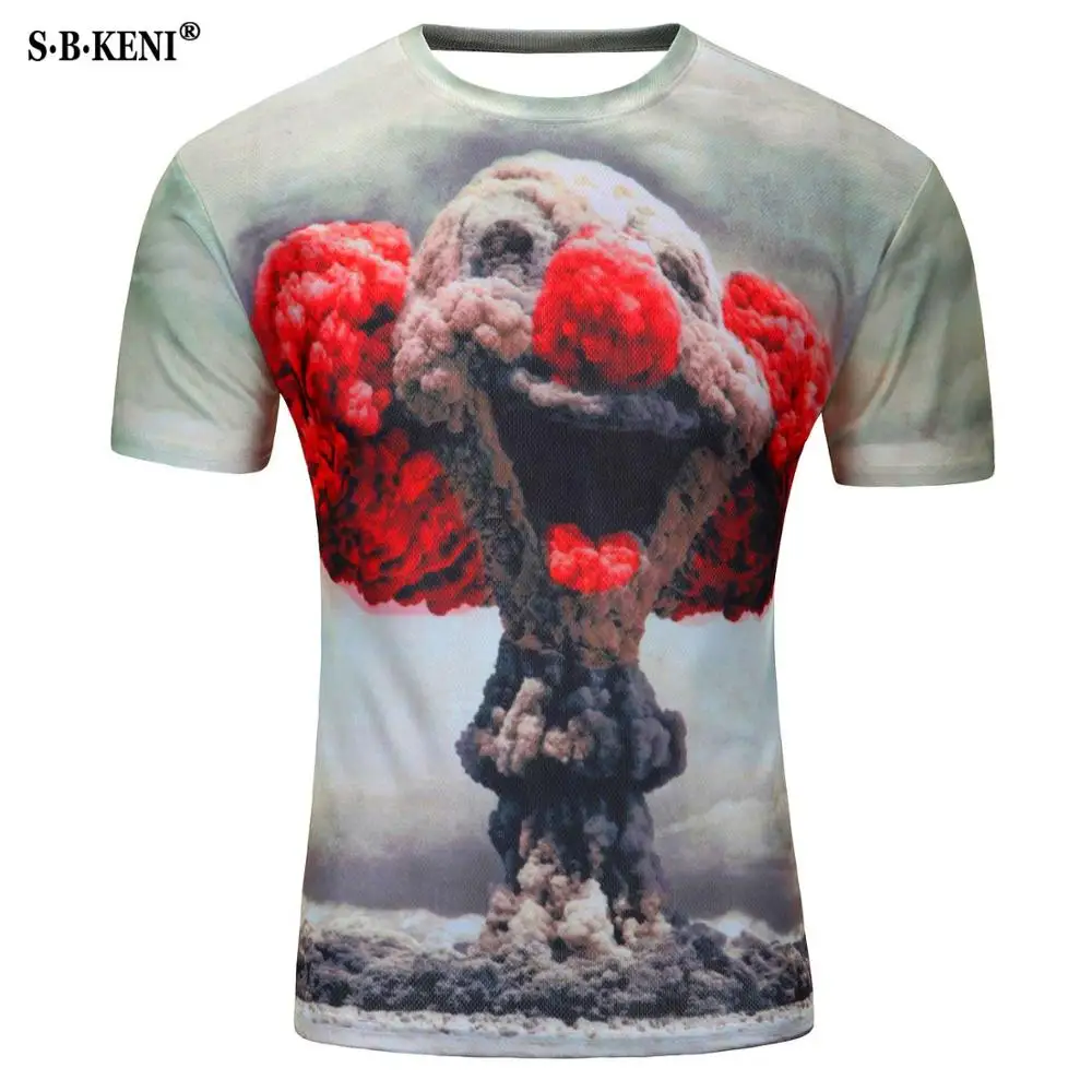 

2019 new printing fashion 3D short-sleeved t-shirts and wholesale big tree, universe, cat 3D short-sleeved t-shirts