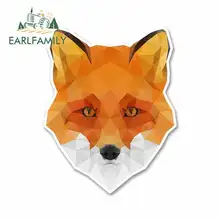 EARLFAMILY 13cm x 13cm Abstract Fox Cartoon Funny Car Stickers RV VAN 3D DIY Fine Decal Bumper Trunk Truck Graphics Accessories