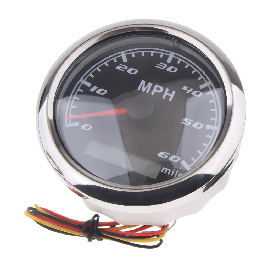 Marine Car Digital GPS Speedometer Gauge 0-60 MHP 85mm 316L Chrome