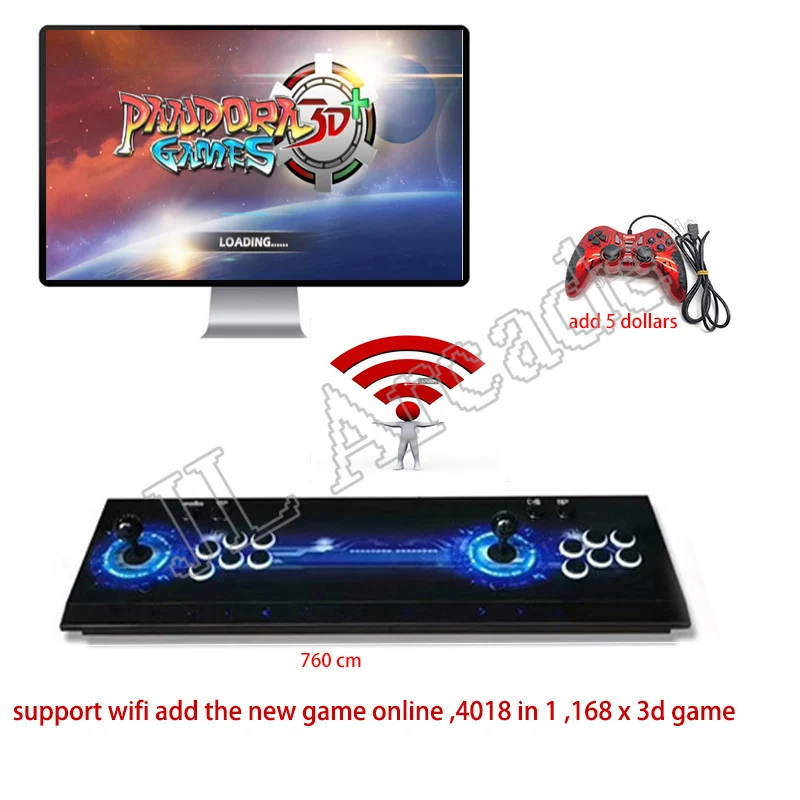 3D WiFi Pandora box 8000 in 1 Arcade video game console 2 players machine with 300x games Dowanland more | Спорт и развлечения