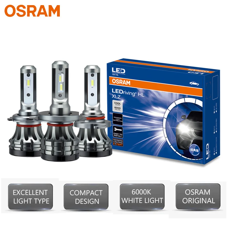 OSRAM LED H7 H1 12V 18W 6000K H8 H11 H16 HB4 9012 HIR2 XLZ CLASSIC Super Bright Headlight Cool White Car Bulb Pcs)