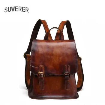 

SUWERER luxury backpack women bags designer bags for women 2019 new backpack women cowhide Leisure backpack Genuine Leather bag