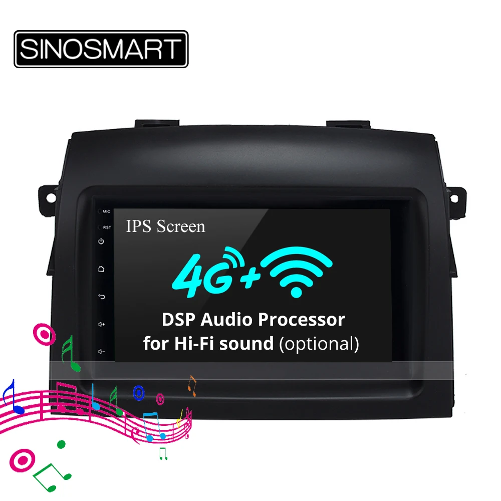 Автомобильный GPS навигатор SINOSMART 8 дюймовый экран для Toyota Sienna 2003 10 Corolla Prius 32EQ DSP 4G