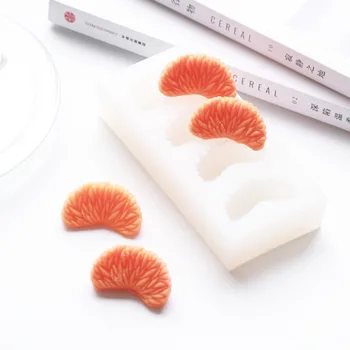 

Four orange flesh silicone mold gypsum candle cake decorative mold DIY chocolate baking tool.