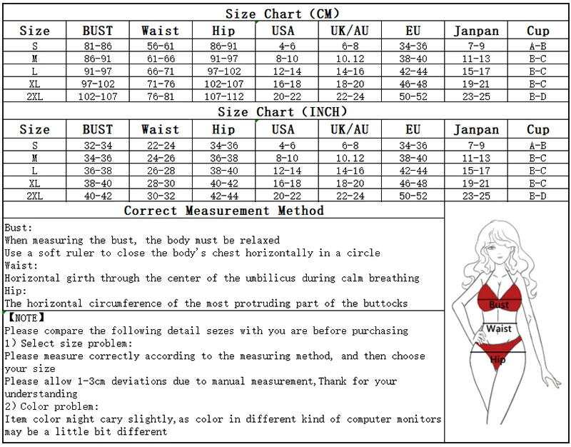 bikini size