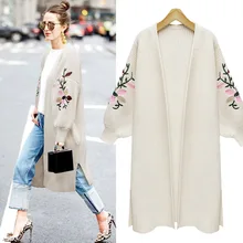 

2021 Autumn Winter Korean Style Women Sweater and Cardigans Women's Knitted Cardigan Loose Embroidered Sweater Oversized Jacket