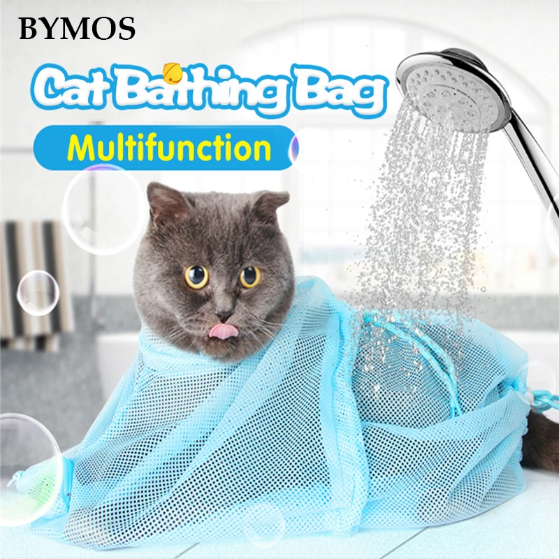 

Mesh Cat Grooming Bath-Bag Cat Anti Scratch Bite Bag Trimming Injecting Restraint Washing Bags For Pet Bathing Nail
