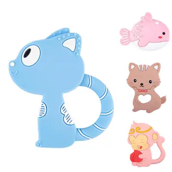 

Safe Soft Silicone Monkey Fish Fox Shape Baby Pacifier Teether Chew Soother cute and convenient to use for baby