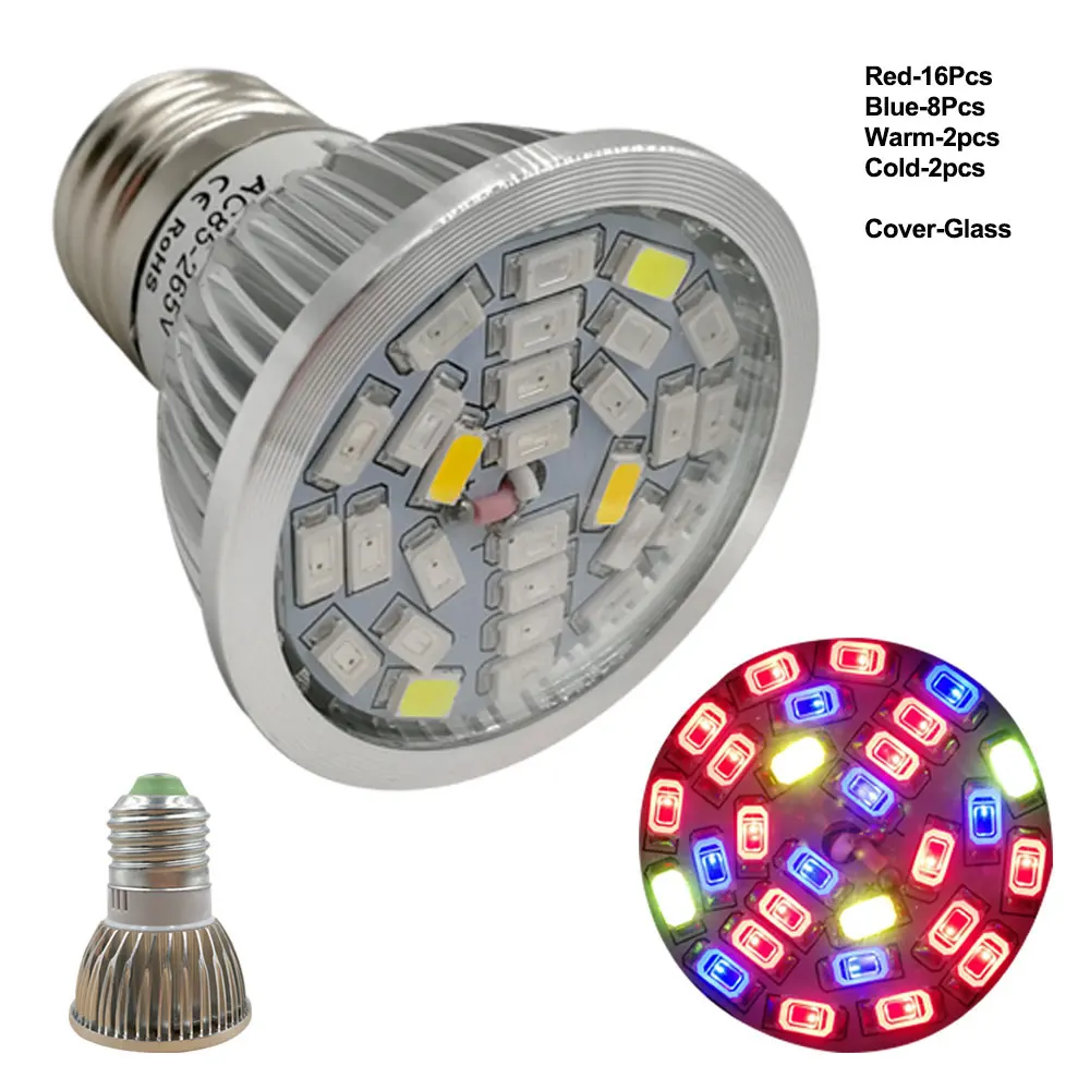 28LEDs Red Blue 10X Новое поступление алюминиевый 28 светодиодов светодиодный светильник для выращивания E27 AC 85-265V гидропоники зеленые растения цветы огурец светильник для выращивания s лампа для выращивания - Испускаемый цвет: 28LEDs Red Blue