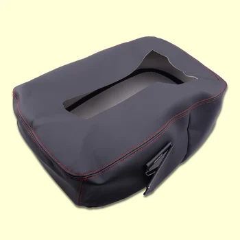 

CITALL Red Thread Microfiber Leather Console Lid Seat Armrest Top Cover fit for Silverado Suburban Tahoe Sierra 2007-2012 2013