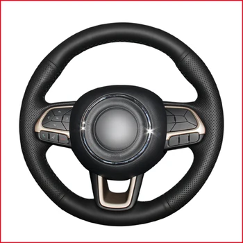 

Black Artificial Leather Steering Wheel Cover for Jeep Compass 2017 2018 Renegade 2015-2018 Fiat Toro 2017-2019 Tipo 2015-2019