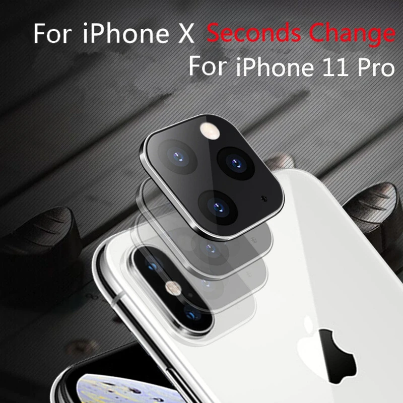 Стекло для камеры со сменой секунд превращается в X XS для iPhone 11 Pro крышка для объектива камеры для iPhone X XS MAX чехол из сплава задняя крышка для камеры