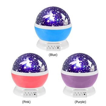 

Colorful Rotary USB AA Battery Powered LED Lamps Romantic Starry Night Light Star Shaped Projector Kids Bedroom Lamp