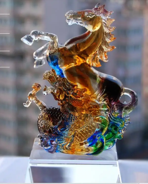 Старинное Хрустальное ремесло украшения с лошадью предметы интерьера для