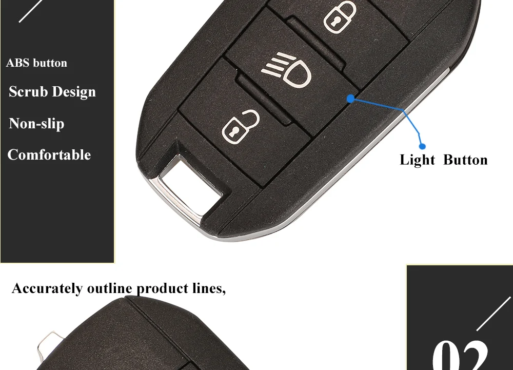 Chiave a distanza dell'automobile di vibrazione dell'oem di Keyforkess 434Mhz ID46-7941 per Citroen C3 C5 Aircross Peugeot 208 308 508 2008 Hella 3BTN controllo leggero - H1e4dce9c90a341dbb9090c80ffaa1bd3U