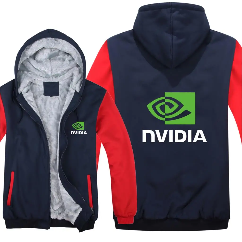 Зимние толстовки с капюшоном Nvidia для мужчин, пальто Geforce GTX, пуловер, шерстяная куртка с подкладкой, толстовки с капюшоном Nvidia, HS-060