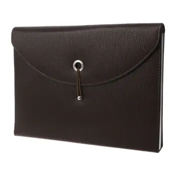 

Fashion A4 Business Bag Men Lady Leather Pouch Paper File Folders Package Messenger Bags 13 Layers