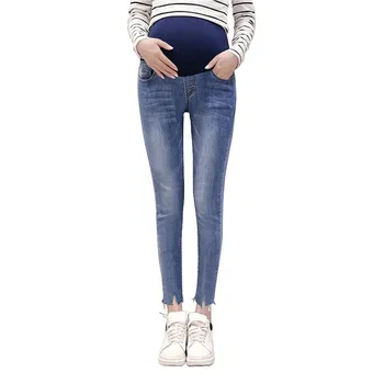 

Autumn Maternity Jeans 9/10 Length Skinny Pencil Pants Jeans Clothes for Pregnant Women High Waist Belly Jeans Pregnancy Wear