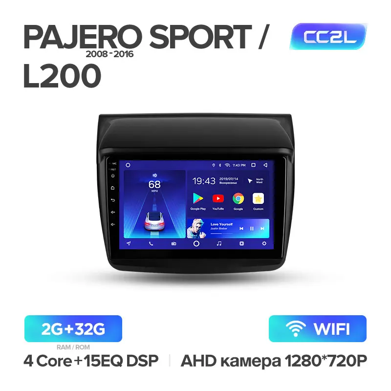 TEYES CC2 Штатная магнитола для Мицубиси Паджеро Спорт 2 поколение Mitsubishi Pajero Sport 2 L200 Triton PAJERO Android 8.1, до 8-ЯДЕР, 2DIN автомагнитола 2 DIN DVD GPS мультимедиа автомобиля головное устройство - Цвет: L200 CC2L 32G