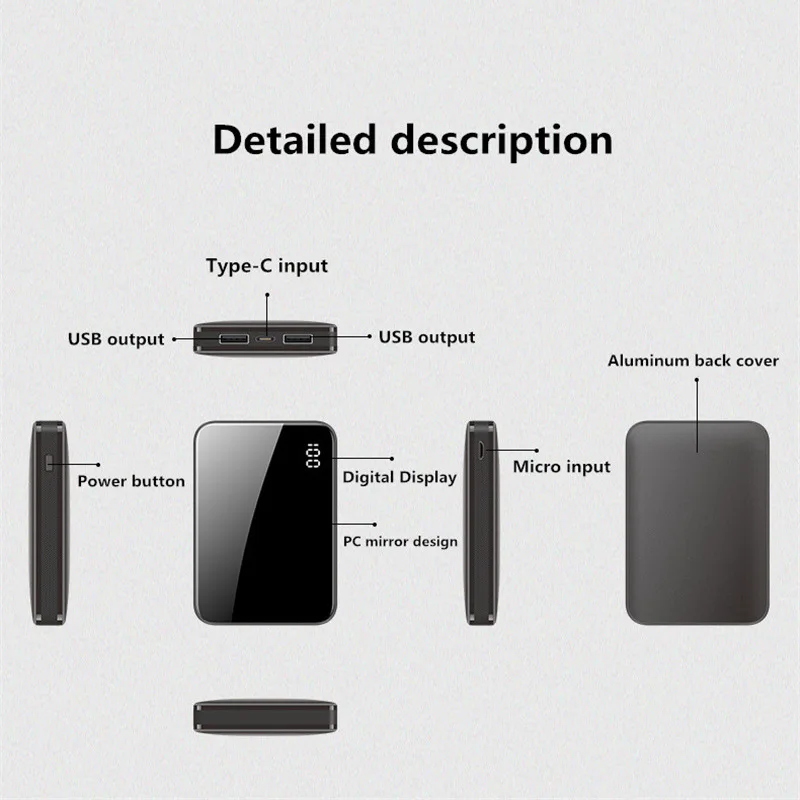 10000 мАч Расширенная батарея для телефона для iPhone 11 pro max Мини Внешний аккумулятор двойное внешнее зарядное usb-устройство для аккумулятора для Xiaomi mi9