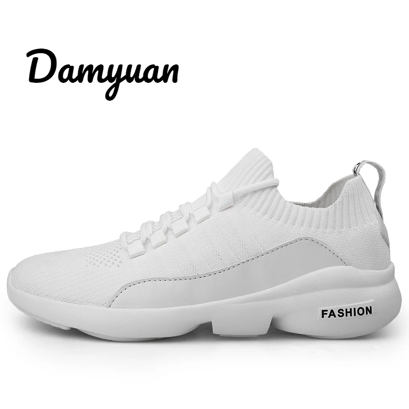 Damyuan/; женская обувь; кроссовки на плоской подошве; спортивная обувь для мужчин и женщин; обувь для влюбленных; Новая модная обувь; Повседневная легкая обувь - Цвет: X669 White