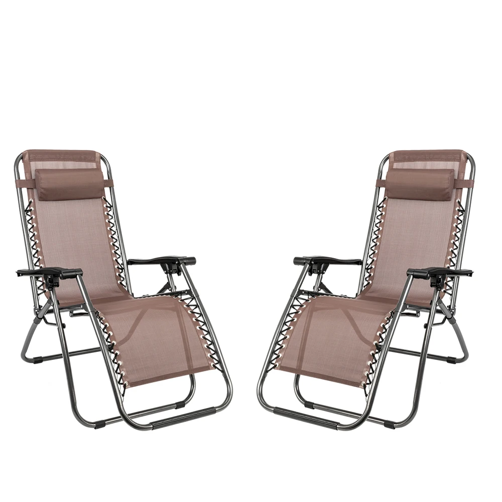 

2pcs Plum Blossom Lock Portable Dual Purposes Extendable Folding Chairs with Saucer Brown[US-Stock]