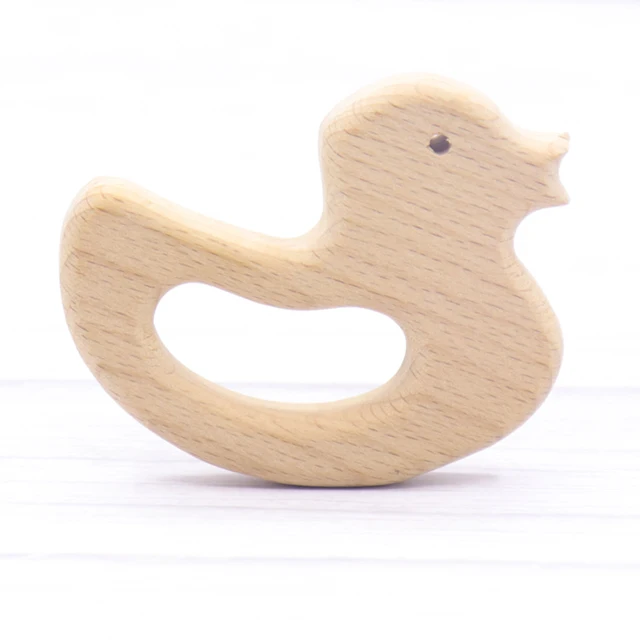 1pcs Baby Animal Natural Beech Teething Wooden Teether Rodent Flowers Clouds Tiny Rod   Pendant For Pacifier Chain  Products A10