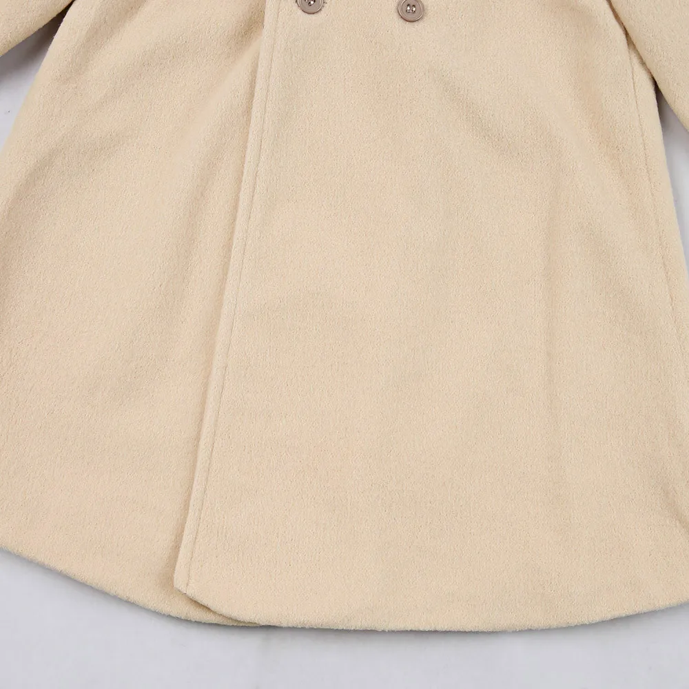 SAGACE/милое детское пальто с часами для маленьких девочек; повседневное Однотонное шерстяное пальто; топы для детей; кардиган на пуговицах для девочек; шерстяная куртка; сезон осень-зима