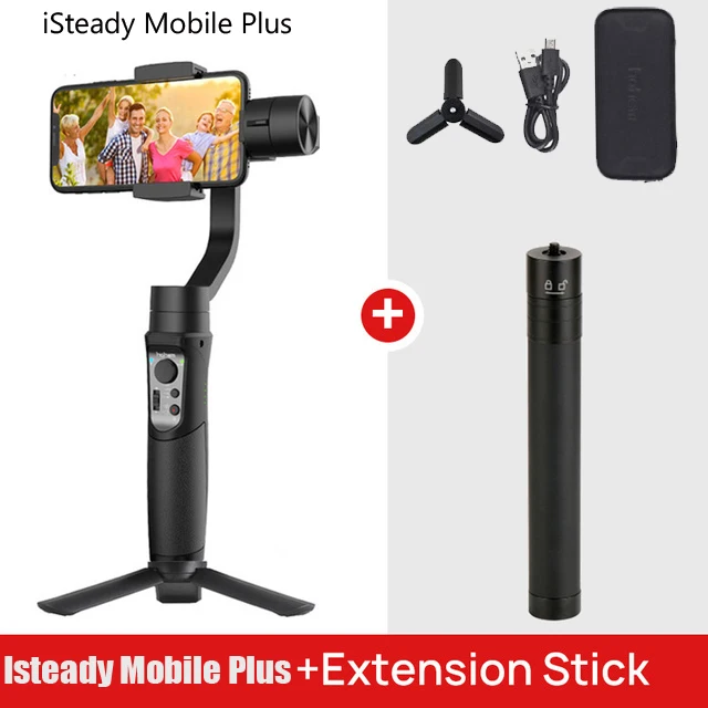 With tripod pole Hohem iSteady Мобильный плюс смартфон карданный 3-осевой Ручной Стабилизатор для iPhone XS XR X 8 7 6 для samsung s8 iSteady мобильное радио - Цвет: With tripod pole