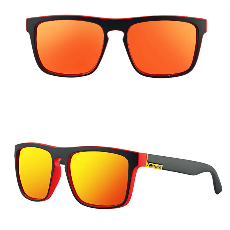 Поляризационные солнцезащитные очки для рыбалки, мужские очки для вождения, мужские солнцезащитные очки, Ретро стиль, Дешевые Роскошные брендовые дизайнерские очки для вождения - Цвет: Orange Red 2