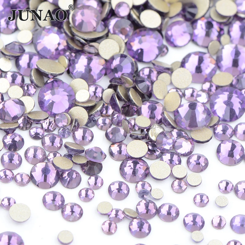 1400 Pieces Nail Crystals Nail Jewels Rose Gold Rhinestones Round