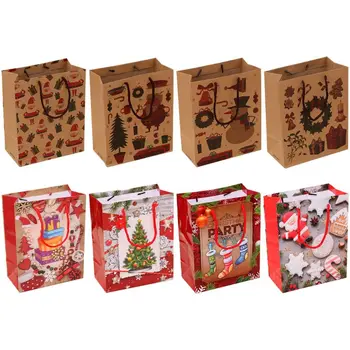 

Christmas Paper Gift Storage Organizer with Handle Xmas Present Bags for Candy THINKTHENDO 2019 New