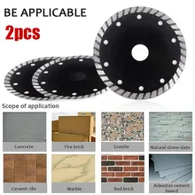Lame de scie diamantée 5 pouces/125mm, 2 pièces, disque de coupe pour marbre, alliage de métal pour couper la pierre, béton céramique
