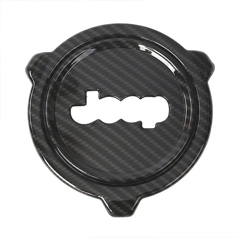 Наклейка из углеродного волокна ABS для Jeep Wrangler JL JLU Sahara Rubicon+ рулевая колесная наклейка - Цвет: Black