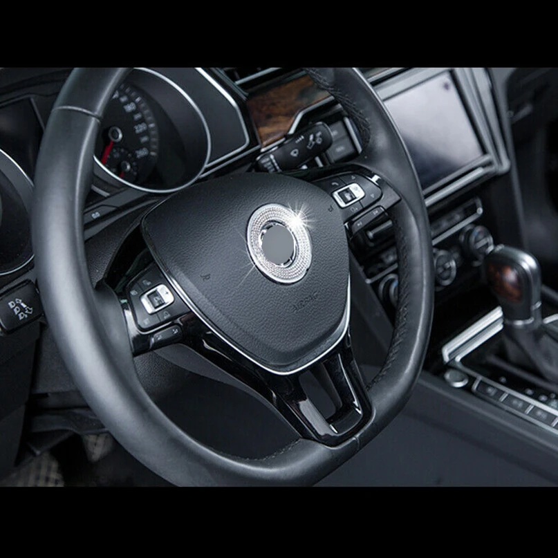 Алмазный Автомобильный руль обод для колеса крышка украшения отделка для VW Jetta Tiguan Polo