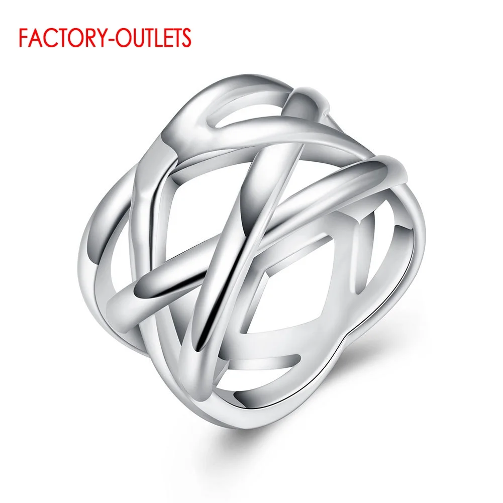 Bellissimo Prezzo Originale 925 Argento Ago Anelli Rotondi Accessorio Per Gioielli Di Moda Fedi Nuziali A Forma Di Rete Per Donne Ragazze