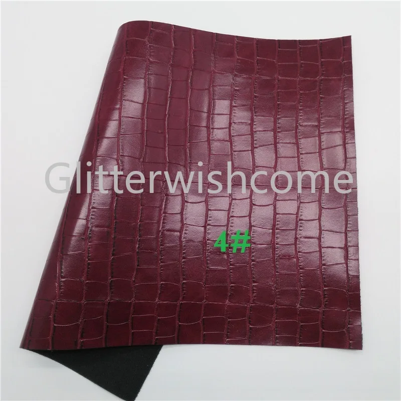 Glitterwishcome 21X29 см A4 Размер крокодиловая кожа искусственная кожа ткань, синтетическая кожа ткань листы, ПУ для бантов, GM499A