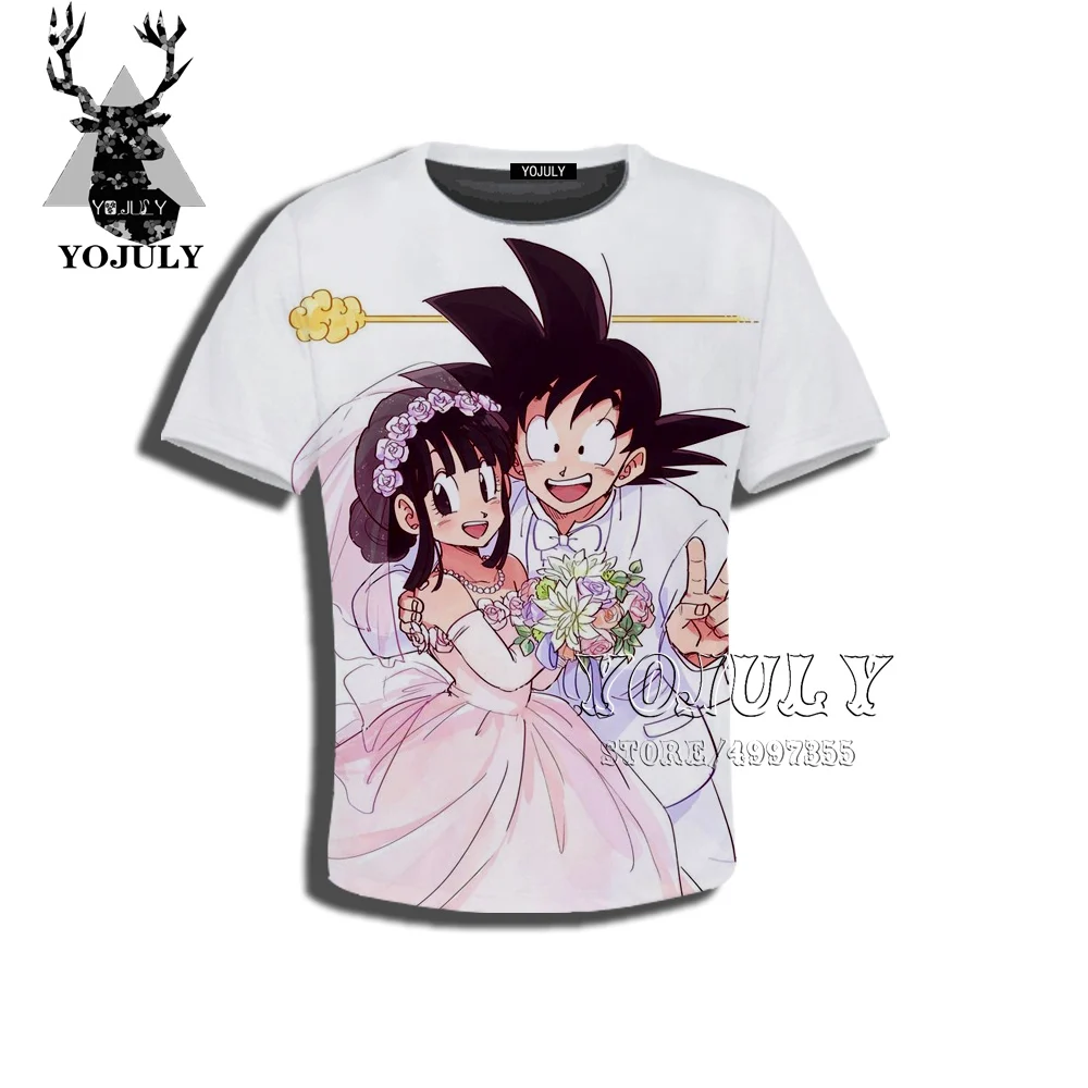 YOJULY Dragon Ball Z Ultra Instinct God Son Silhouette Goku chichi Super Saiyan Подростковая футболка для мальчиков и девочек с 3D принтом Лето A489 - Цвет: 11