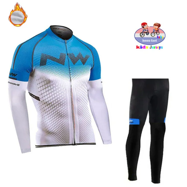 cycling set15 Northwave, детский зимний теплый флисовый комплект с длинным рукавом для велоспорта, одежда для велоспорта Pro Team MTB Ropa Ciclismo NW - Цвет: cycling set15