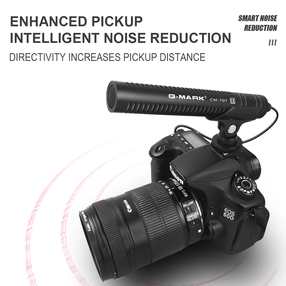 G MARK CM707 Камера микрофон DSLR ружья смартфон поточную передачу для Canon Sony Nikon телефон